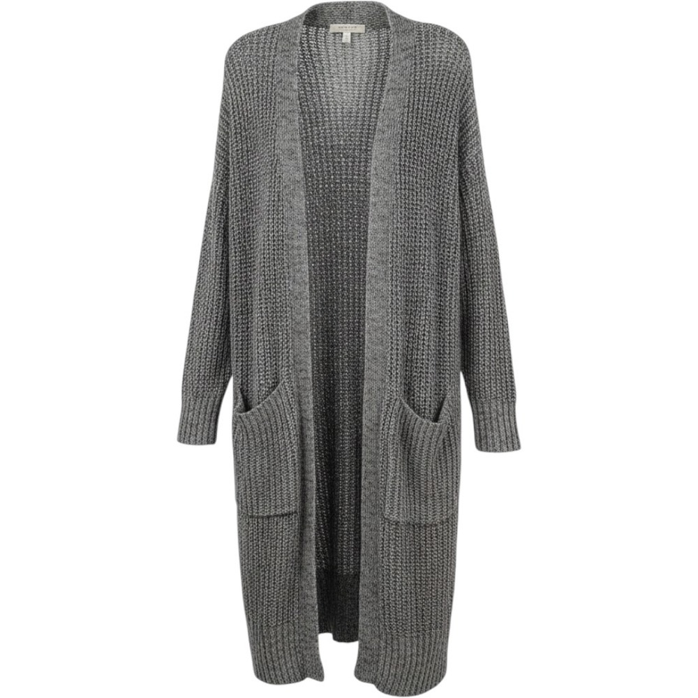 Active USA Gray Marl Open Front Longline Cardigan Sweater SW3880 Women Large